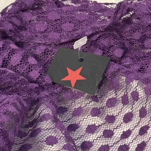 NWT Purple Swiss Mesh Scarf Sheer Statement Piece Layering Spring Summer Fall - Picture 3 of 4